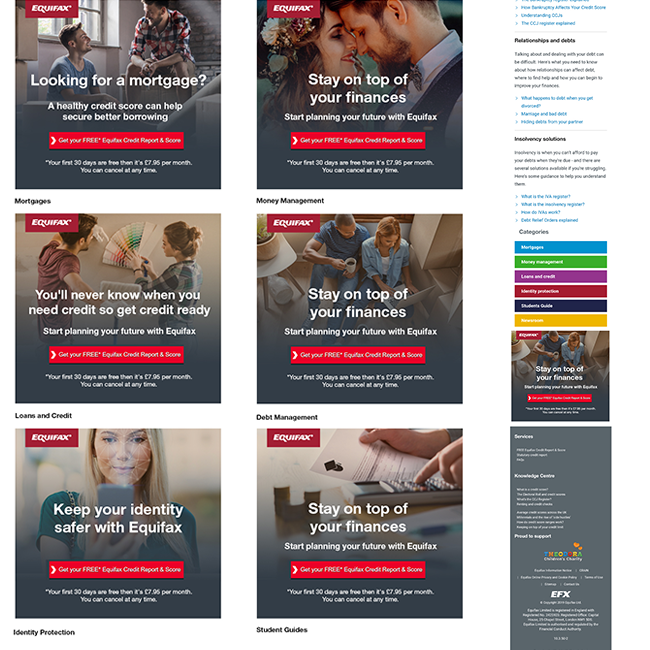 Equifax website version 3