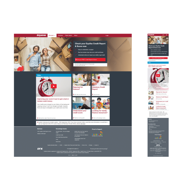Equifax website version 3